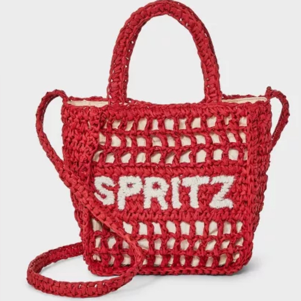 NWT! Target “Spritz” red straw bag